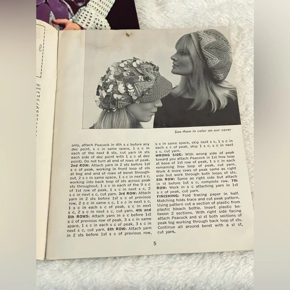 Three vintage magazines patterns for knitting and crochet